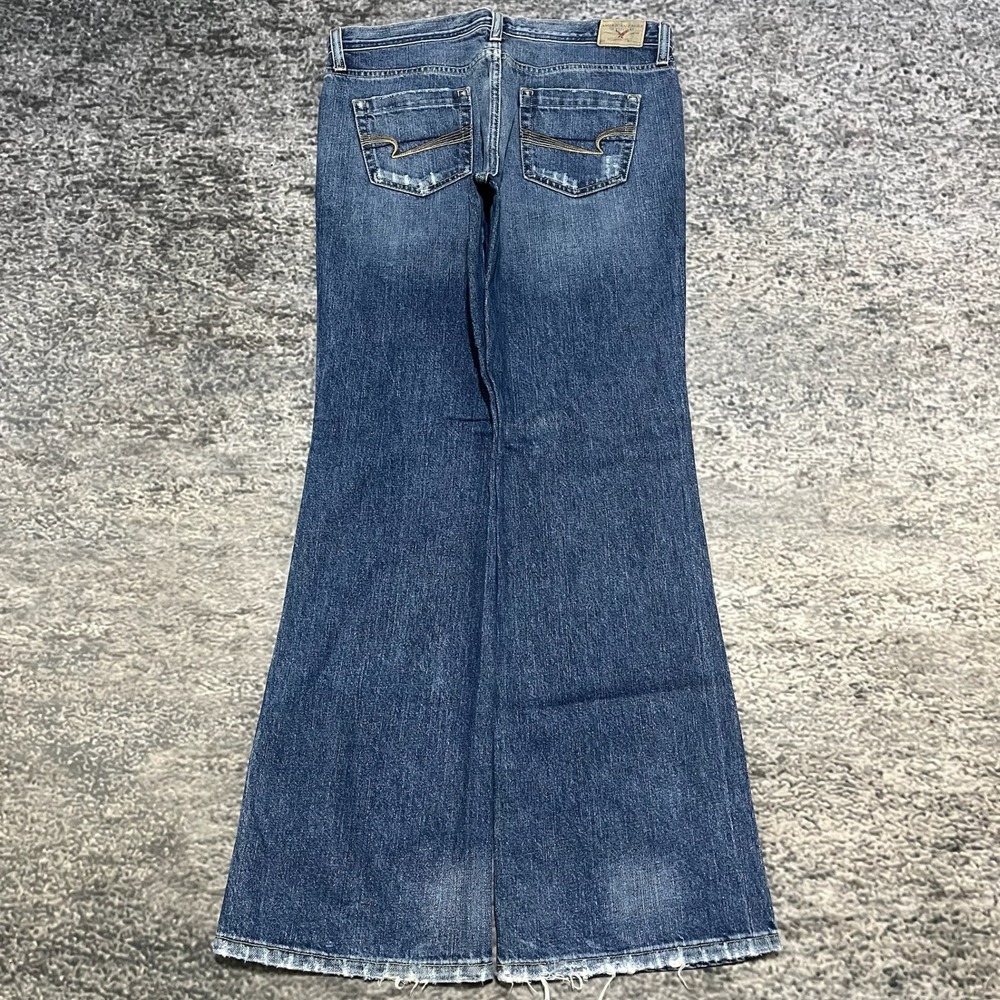 American Eagle Favorite Fit Jeans Womens 10 (34x33) Blue Bootcut Flare Low Rise